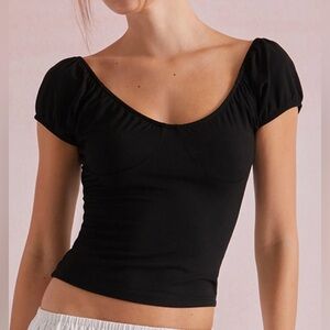 Beverly & Beck Black Corset Style Crop Top Pacsun Size XL